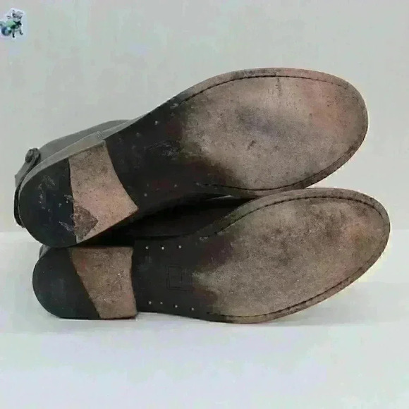 Frye Melissa Women’s Brown Leather Zip Snap Short Ankle Boots Size US 7.5 B - Picture 10 of 11